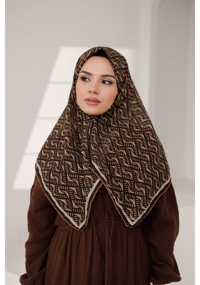 Mimiyum D S Model Soft Eşarp Karamel Kahve Çok Renkli