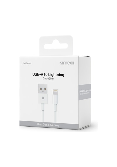 Simex İphone 11 12 13 14 Uyumlu Usb To Lightning 12w Hızlı Şarj Kablosu 1 Mt Ce Belgeli - Spk-15 Beyaz