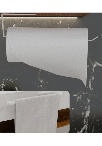 Metal Beyaz Yapışkanlı Kağıt Havluluk Yapışkanlı Havlu Askılığı, Banyo Askısı Yapışkanlı Havlul