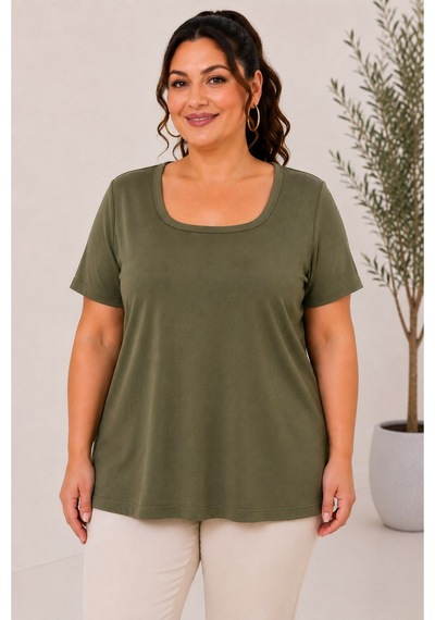 Paw Garage Kadın Büyük Beden Günlük Bluz - Kare Yaka Kısa Kol Bluz 4xl Sıyah 4xl Sıyah Pwgdad5114