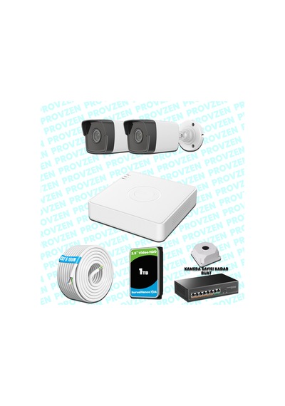 Provzen Hikvision 2 Ip Kameralı 4mp 1440p Mikrofonlu Güvenlik Kamerası