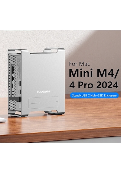 Codegen Apple Uyumlu Mac Mini M4/m4 Pro 9 İn 1 Type-c Hdmı Nvme Ssd Alüminyum Çevirici Stand Docking Station Cdg-nsc201
