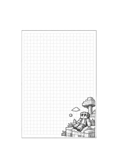 Minecraft Temalı A5 Kareli Spiralli Defter 60 Yaprak Okul Ve Not Defteri Yeşil