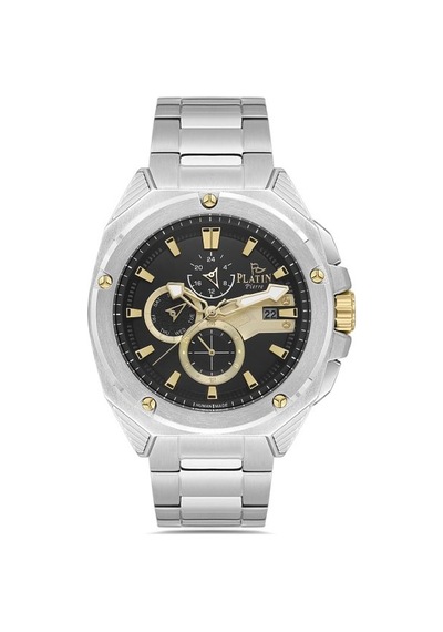 Platin Pierre Sa- Pl-1285ga -a2a Takvimli Fonksiyonları Aktif Çelik Kordonlu Erkek Kol Saati Gümüş 98580576