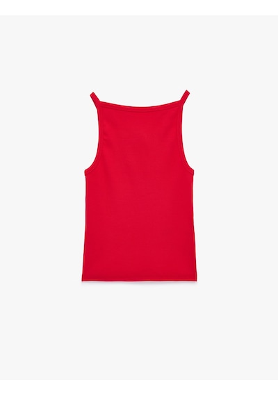Koton Slim Fit Kolsuz Kayık Yaka Atlet Kırmızı 6sal30118ık