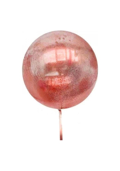 Kırmızı Simli Yuvarlak Şeffaf Balon 24 İnç "