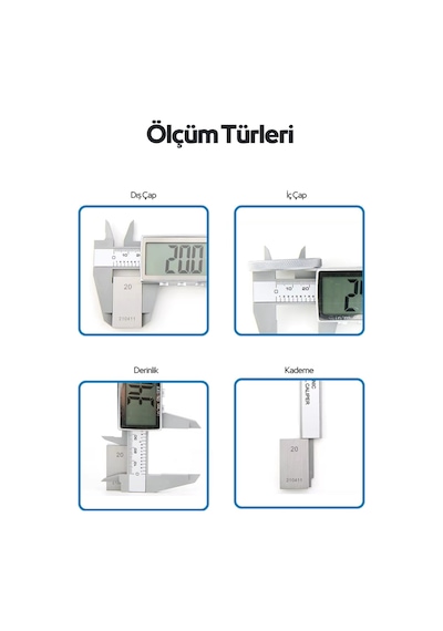 Ysb 150 Mm Karbon Fiber Dijital Kumpas - Ultra Geniş Lcd Ekran - Pil + Yedek Pil Dahil