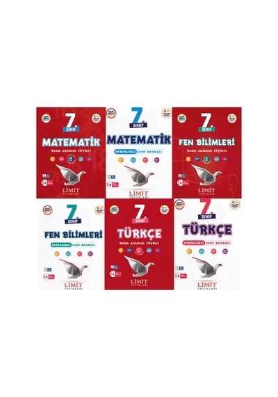 Limit 2027 7. Sınıf Matematik + Fen Bilimleri + Türkçe Konu Anlatım Föyleri + Soru Bankası Seti 6 Kitap Maarif Model