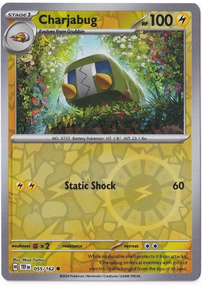 Charjabug Reverse Holo 055/162 - Temporal Forces - Pokemon Kartı Mint