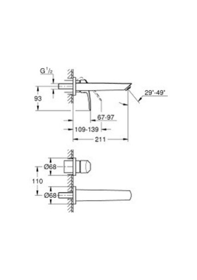 Grohe Eurosmart İki Delikli Lavabo Bataryasım-boyut - 29338003 Krom Kaplama