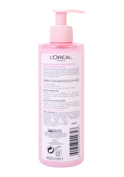 L'Oreal Paris Değerli Çiçekler Kuru ve Hassas Ciltler için Temizleme Sütü 400 ML