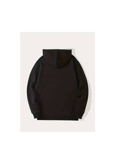 Medinenur İskambil Kart Desenli Kapüşonlu Sweatshirt siyah