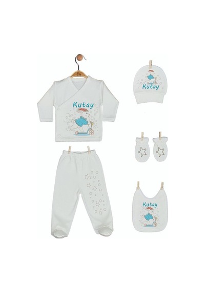 Pia Baby Gl 1926-06 İsme Özel Yastık Battaniye Zıbın Set Mavi