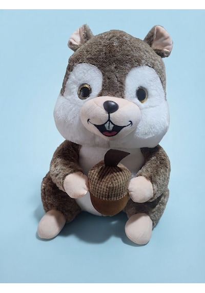 Peluş Sincap 50 Cm Koyu Kahverengi Kırçıllı