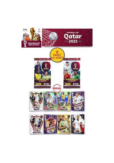 Dünya Kupası Panini Fıfa 2022 Adrenalyn Xl Qatar World Cup Trading Kartı 2 Paket 16 Kart