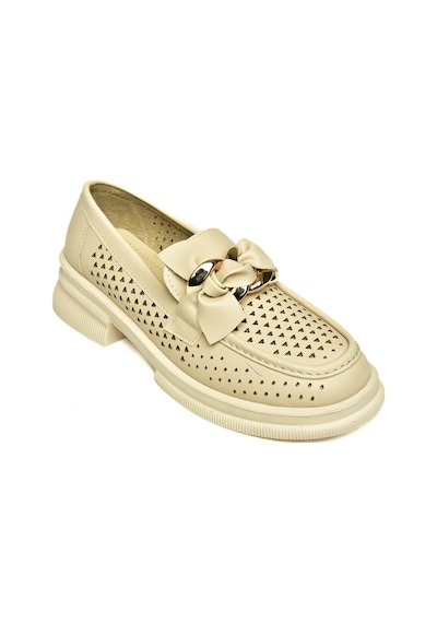 Fox Shoes U704137509 Bej Loafer Makosen Kadın Ayakkabı Bej