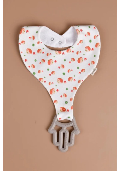 E&f Store Sıvı Geçirmez Emzik Tutucu Mama Önlüğü - Kirpi Çok Renkli