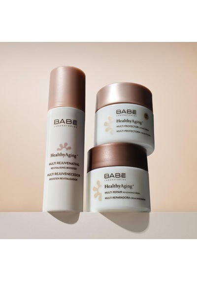 Laboratorios Babé - Multi Reparadora Healthyaging+ Crema Facial Hidratante De Noche Renovadora 50 Ml Nutritiva Regeneradora Aspecto Joven Colágeno Piel Sensible Antiarrugas