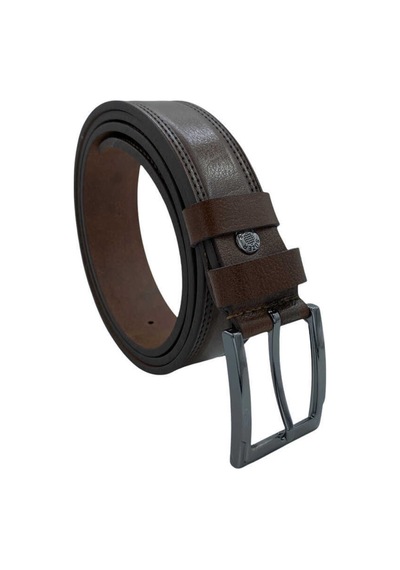 Süzer Deri 3.5 Cm. Klasik Hakiki Deri Dikişli Kemer Kahverengi Kahverengi