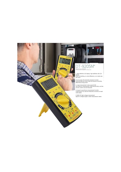 Dt-9205m+ Dijital Ölçü Aleti Multimetre Akım Voltaj Ohm Ölçer