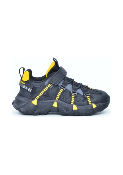 Pepino Kids Pepino Lastikli Cırtlı Filet Outdoor Çocuk Spor Ayakkabı Siyah-sarı