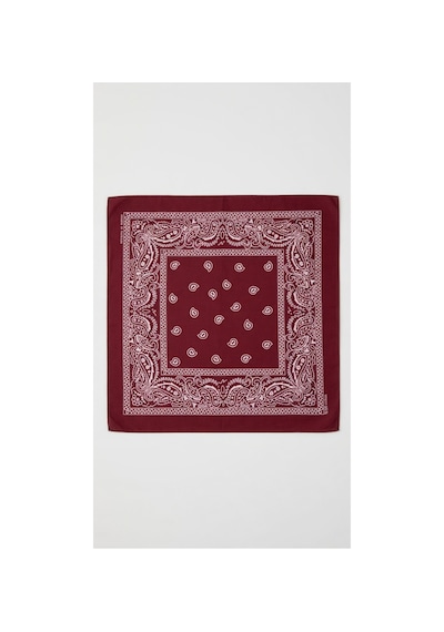 Mollycrush Unisex Bordo Şal Desenli Bandana Günlük Saç Aksesuarı, Boyunluk Ve Outdoor Fular Bordo