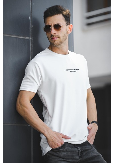 Ft New Club Baskılı Otoban Bisiklet Yaka Likralı Slim Fit Erkek Tshirt Antrasit