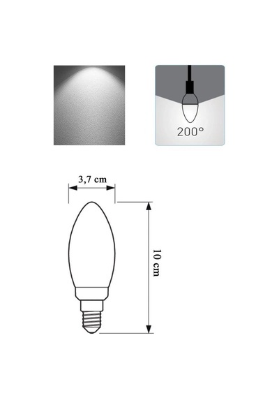 Panasonic 4,9w 40w Led Mum Ampul Beyaz 6500k - E14 3 Adet Avize Lambası