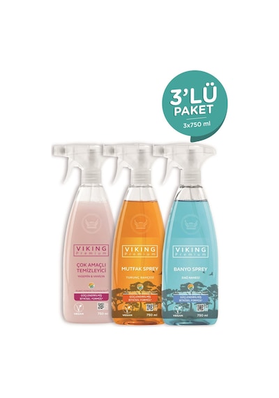 Viking Premium Çok Amaçlı Mutfak Banyo Sprey 3 x 750 ML
