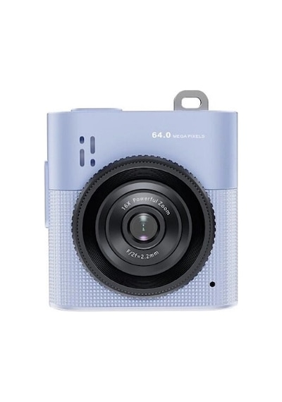 Mini Dijital Kamera 64mp 16x Digital Zoom Retro Vintage 1.4 Ekranlı Video Kamera Taşınabilir Tasarım Mavi