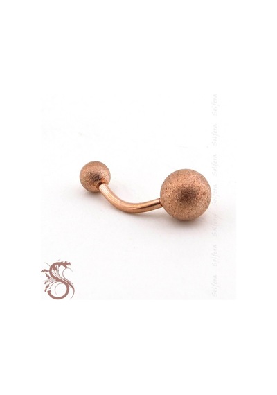 Roze Renk 8Mm Top Uçlu Çelik Muz Göbek Piercing P455D