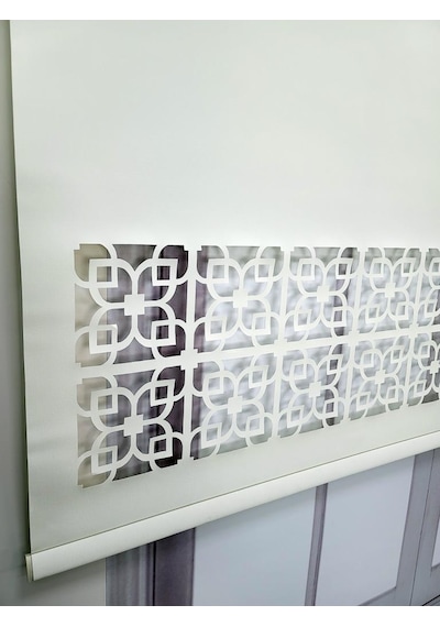 Stor Perde Desenli Lazer Kesim Kalın Kumaşlı Ml105 Ekru