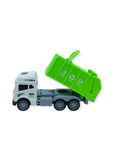 Temizlik Araçları Serisi - Sürtmeli Çöp Kamyonu 12 Cm - 3626 Yeşil