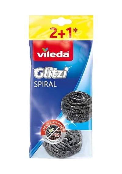 Vileda Glitzi Inox Çelik 3'lü Paket Açık Indigo