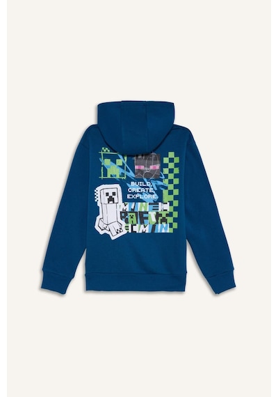 Defacto Erkek Çocuk Minecraft Kapüşonlu Sweatshirt G6915a825cwın101 İndigo-ın101