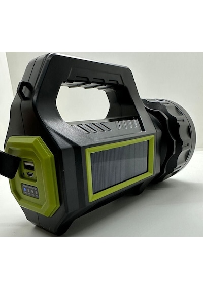Ps-t95 10w Uzun Menzilli Solar Panelli Usb Ultra Güçlü Ledli Şarjlı Feneri