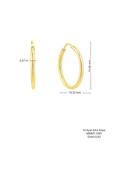 Moom Mücevherat Kadın 14 Ayar Altın Halka Küpe N11.15502