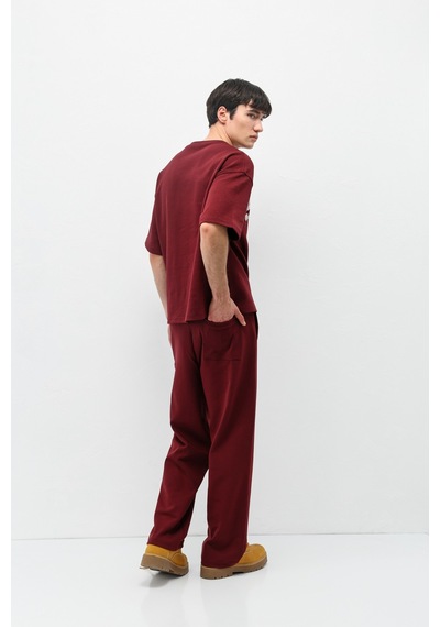 Oversize Baskılı Eşofman Takım V90-27 Bordo