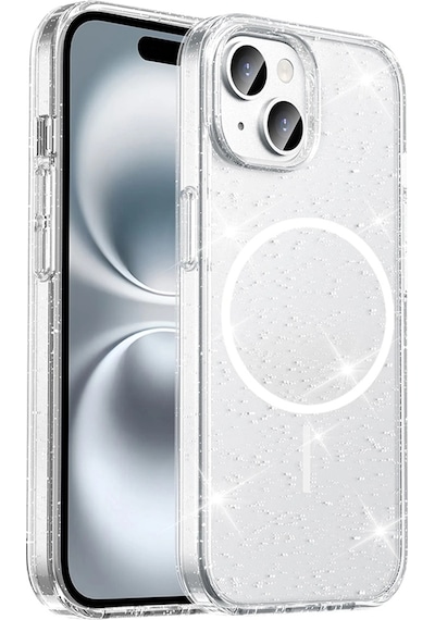 Apple Uyumlu iPad iPhone 13 Kılıf M-safe Şarj Özellikli Parlayan Simli Saydam Renkli Zore Maris Kapak Şeffaf