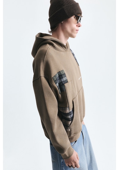 Vamos Boxy Fit Yama Detaylı Sweatshirt Vizon