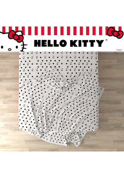 Hello Kitty Bedding Süper Yumuşak Mikrofiber 3 Parça İkiz Çarşaf Seti, Resmi Lisanslı Ürün Çok Renkli