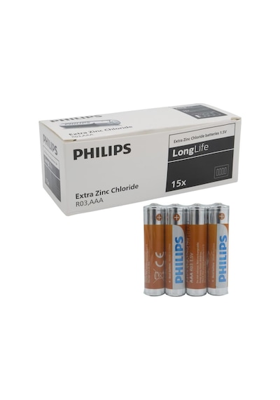 Philips Uyumlu  Longlife Extra Zinc-carbon İnce Kumanda Kalem Pili Aaa 60'lı Paket -206784