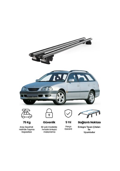 Venüs Toyota Avanssis Wagon 1998-2008 Uyumlu Gri Ara Atkı Port Bagaj Tavan Barı