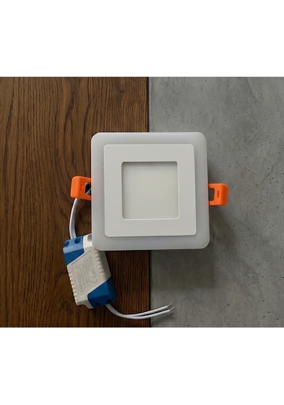 Kare Sıva Altı Led Spot Aydınlatma 9 Watt Çift Renk 3 Kademe Pembe Beyaz Gece Lambası Armatür