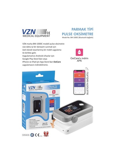 Parmak Tipi Pulse Oksimetre Sho-5002 Bluetooth Bağlantılı