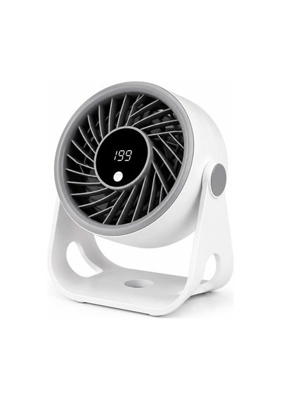 Masaüstü Usb Fan, 200 Kademeli Dijital Hız Ayarlı Mini Vantilatör, Type-c Şarjlı, Led Ekranlı, Sessiz Çalışma