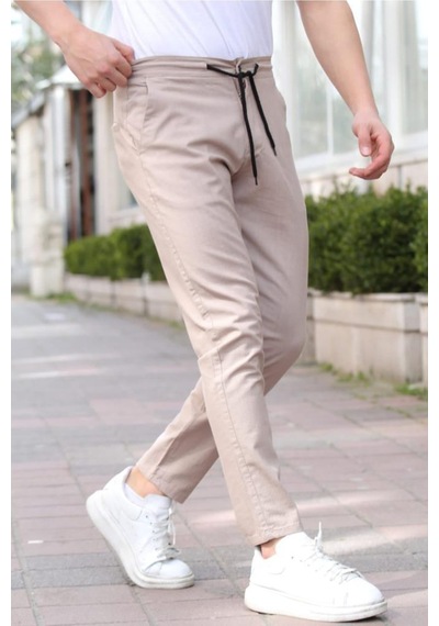 Cool Tarz Vizon Erkek Eganis Ipli Jogger Düğmeli Kumaş Pantolon-jggrkmpnt01r0531 Vizon Vizon