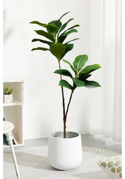 Yapay Ağac Kauçuk Bitkisi 2 Dallı 105 Cm Saksısız