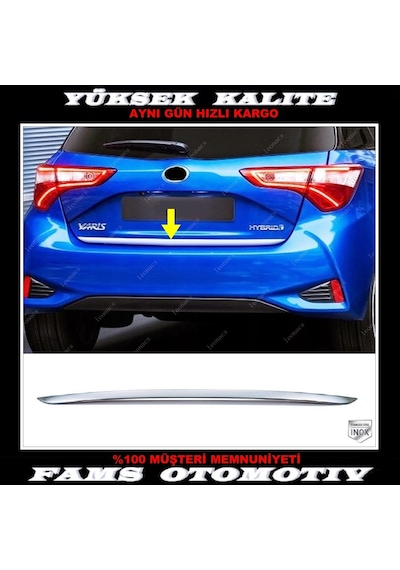 Toyota Yaris Krom Bagaj Alt Çıta 2012-2019 Arası P.Çelik