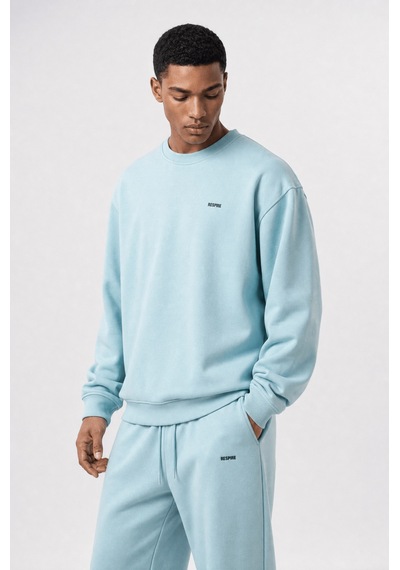 Erkek Respire Basic Oversize Sweatshirt Bebe Mavi